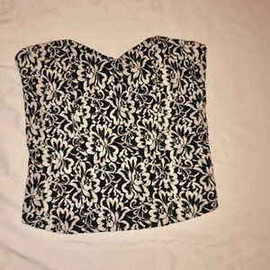 Black and White Strapless Corset